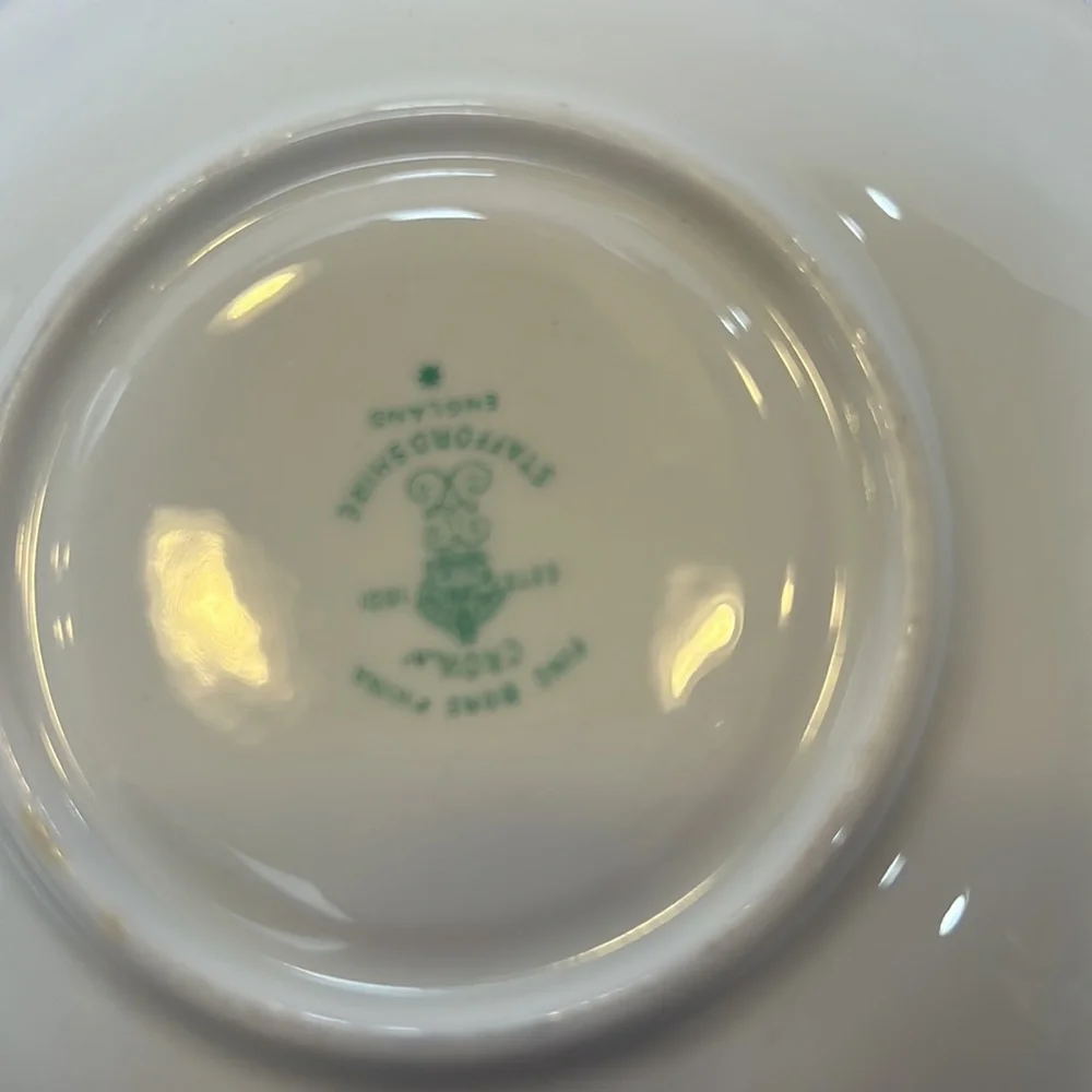 Vintage Crown Staffordshire England Fine Bone China Tea Cup and Saucer